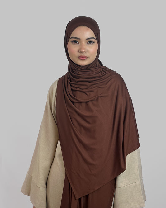 Premium Jersey Hijab | Brown