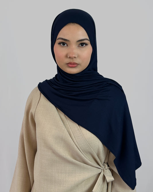 Premium Jersey Hijab | Night blue