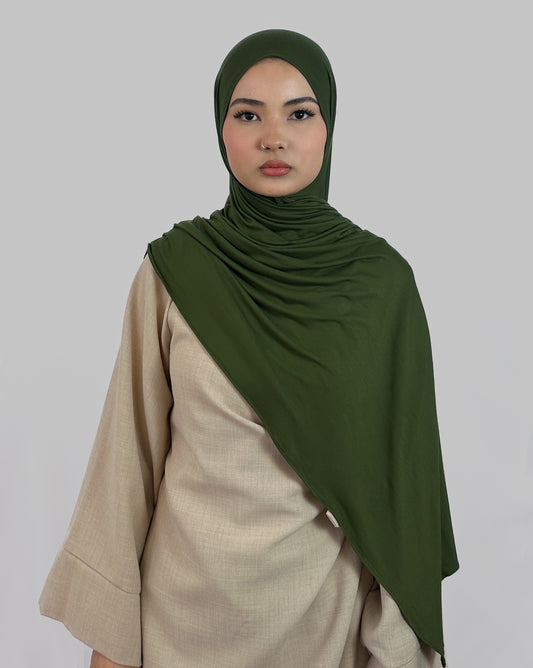 Premium Jersey Hijab | Olive Green
