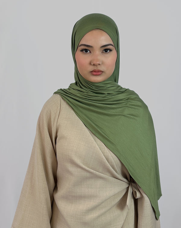 Premium Jersey Hijab | Sage Grün