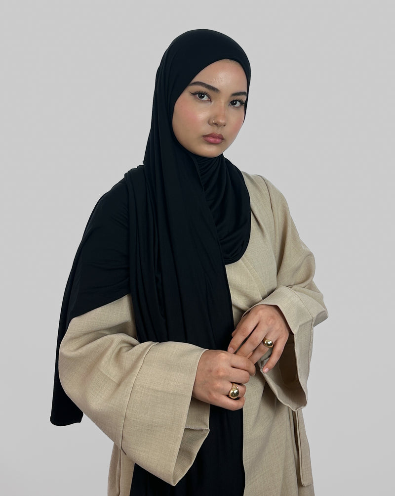 Premium Jersey Hijab | Schwarz