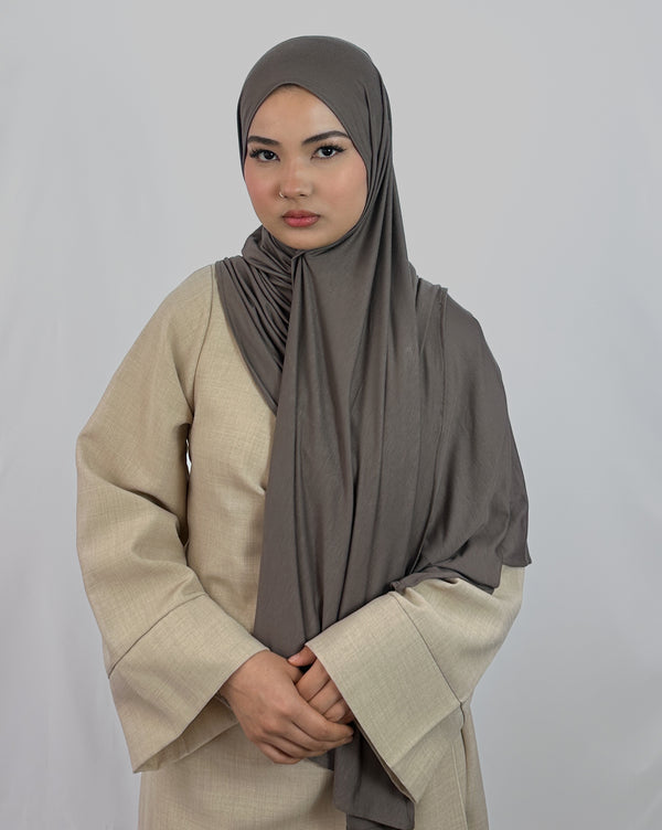 Premium Jersey Hijab | Graubraun