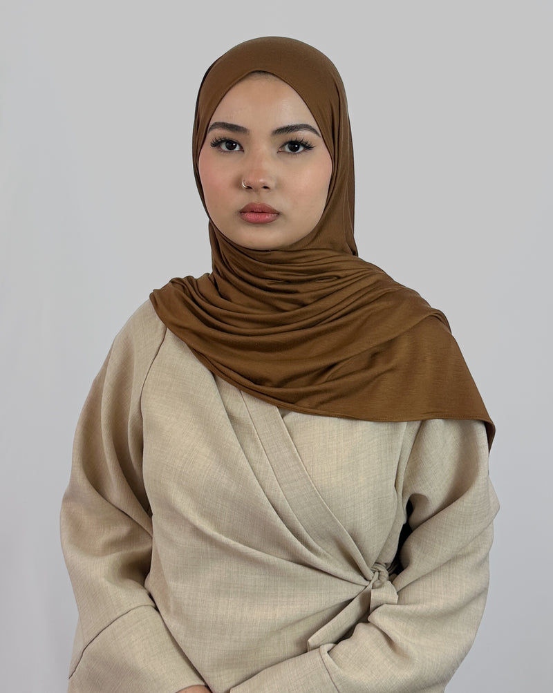 Premium Jersey Hijab | Mokka