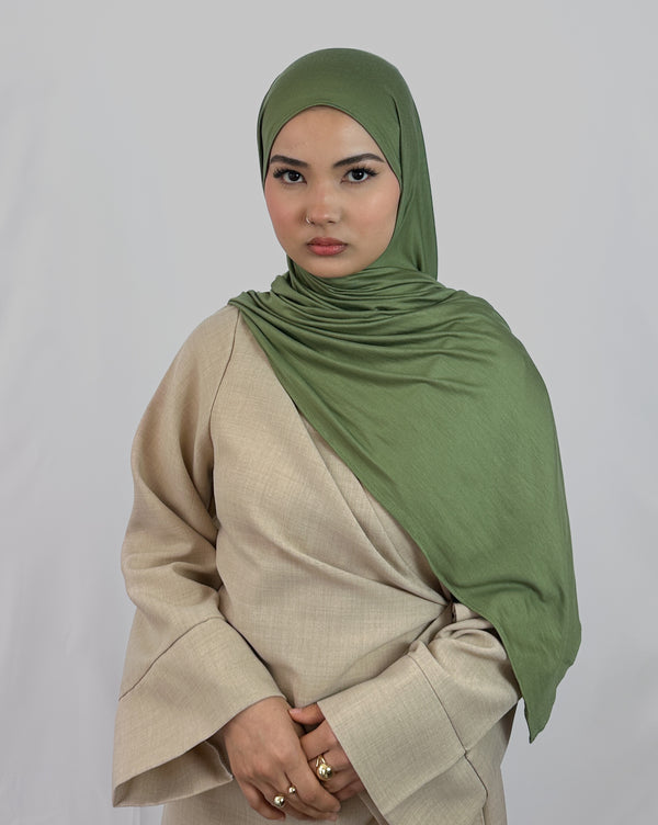 Premium Jersey Hijab | Sage Grün