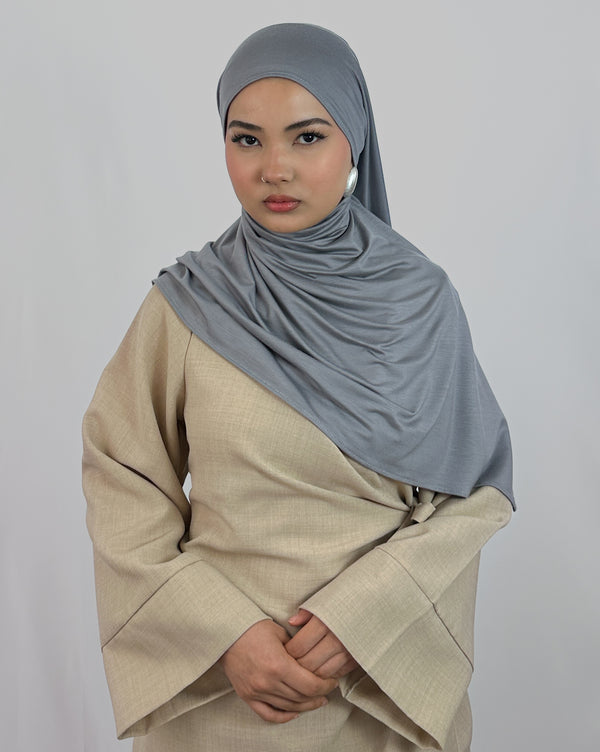 Premium Jersey Hijab | Silber