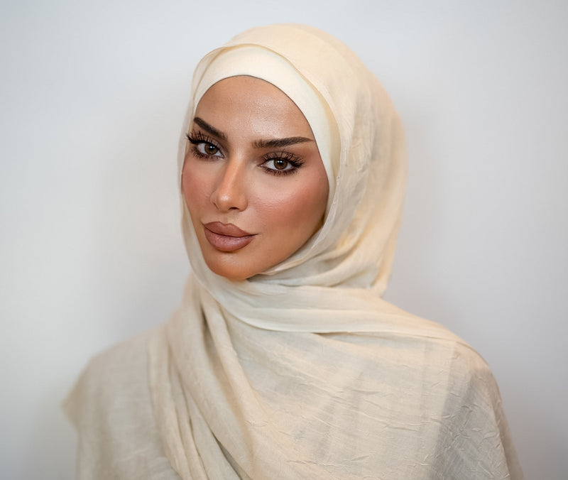 Bambus Crinkle Hijab | Ivory