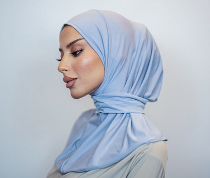 Snap Button Hijab | Ash Blue
