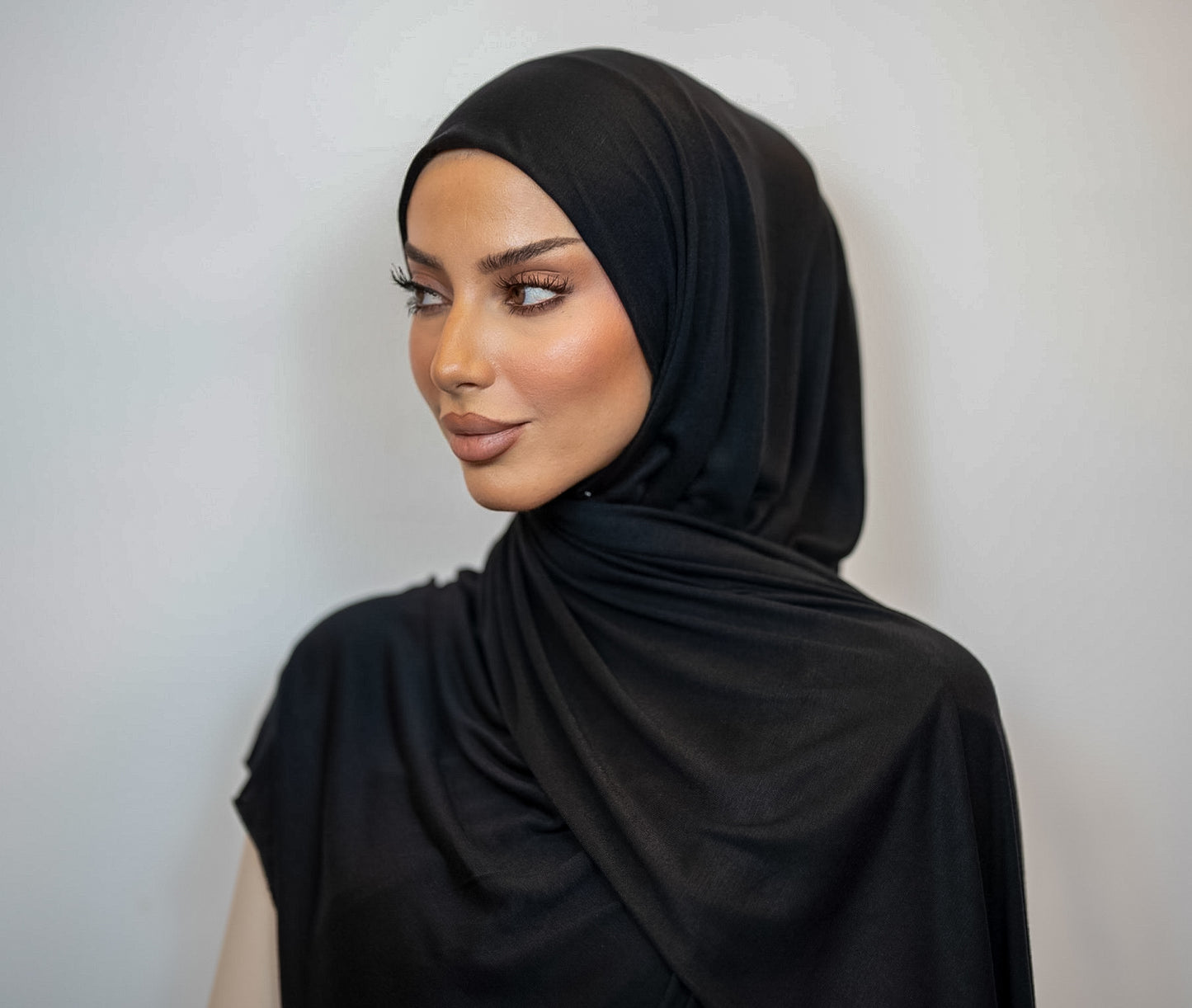 Light Jersey Hijab | Schwarz