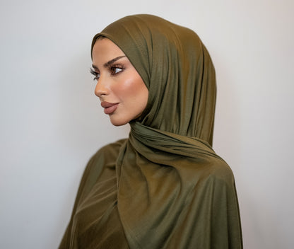 Light Jersey Hijab | Olivgrün