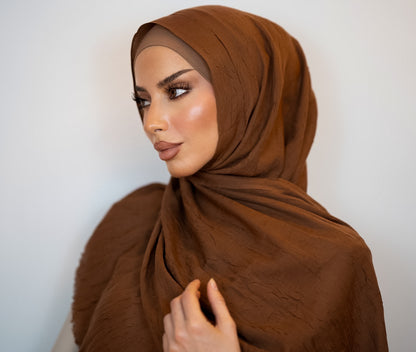 Bambus Crinkle Hijab | Chocolate