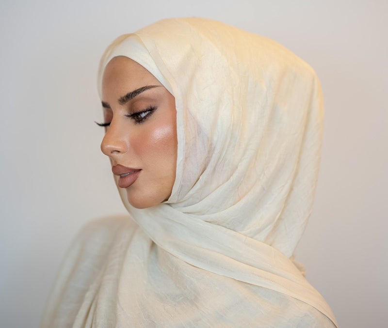 Bambus Crinkle Hijab | Ivory