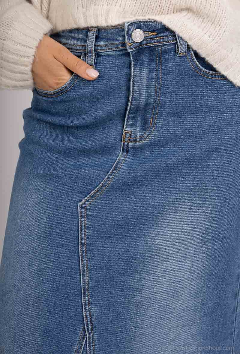 Langer Jeansrock - Denim