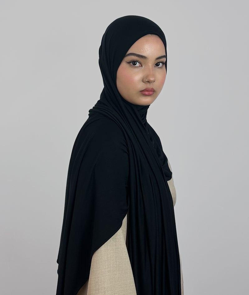 Premium Jersey Hijab | Schwarz