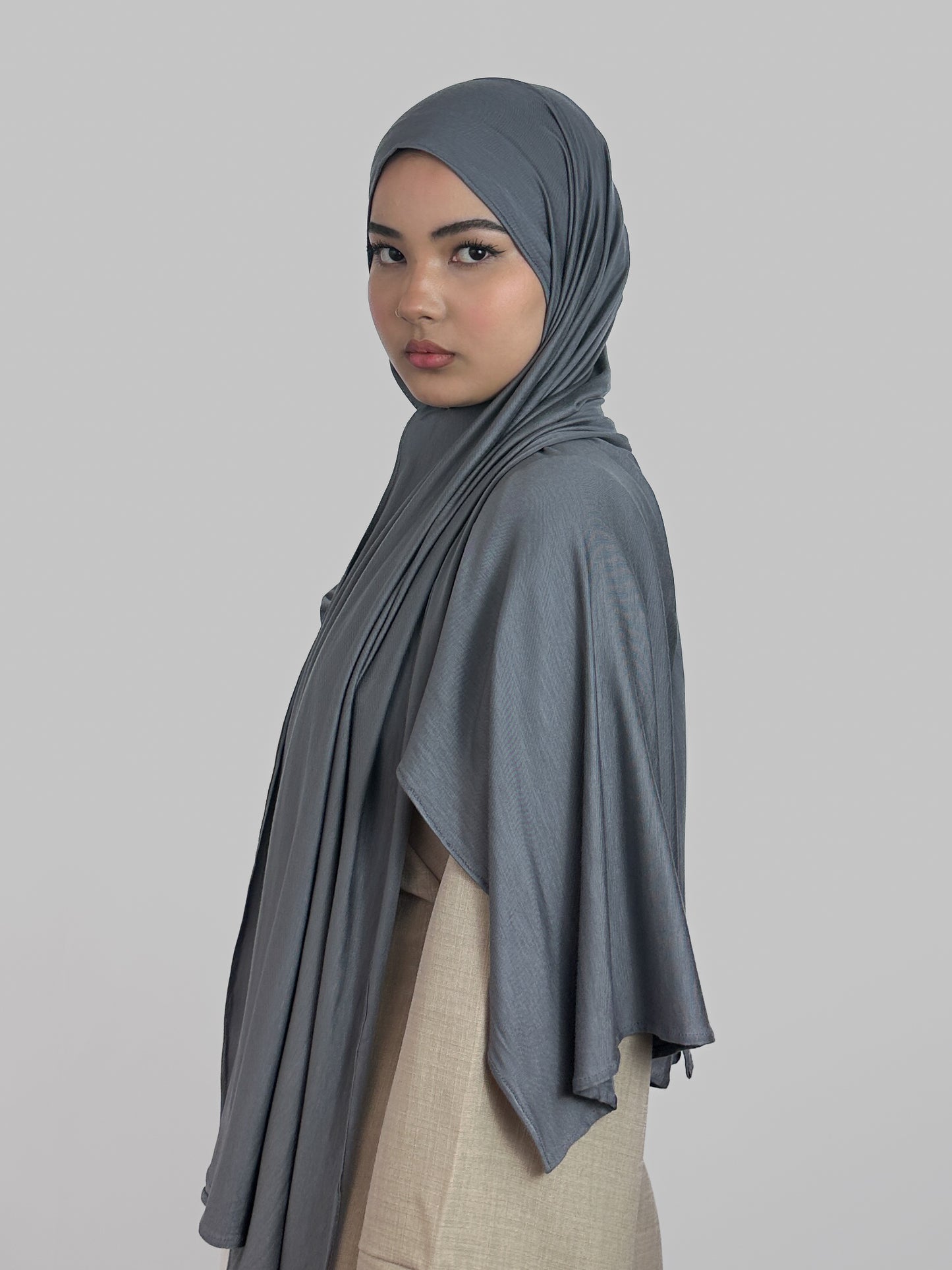 Premium Jersey Hijab | Grau