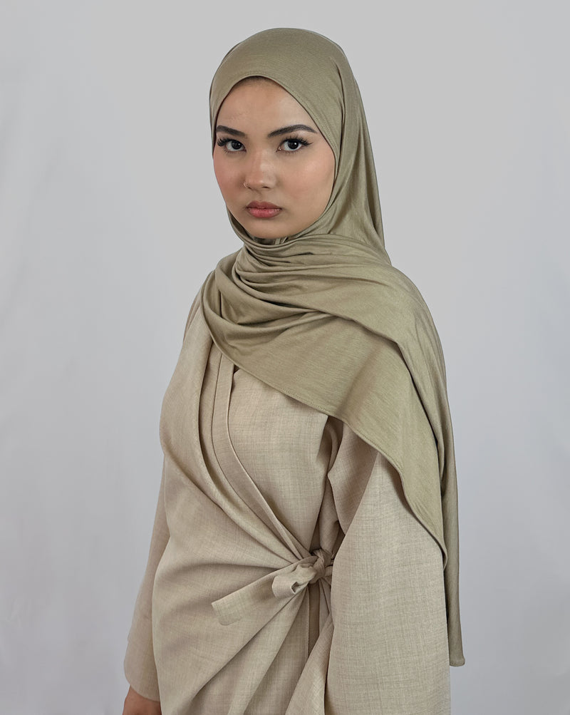 Premium Jersey Hijab | Khaki