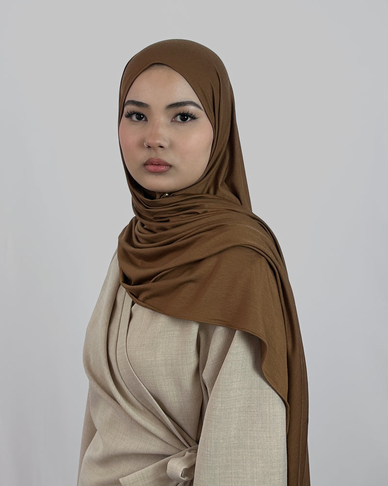 Premium Jersey Hijab | Mokka