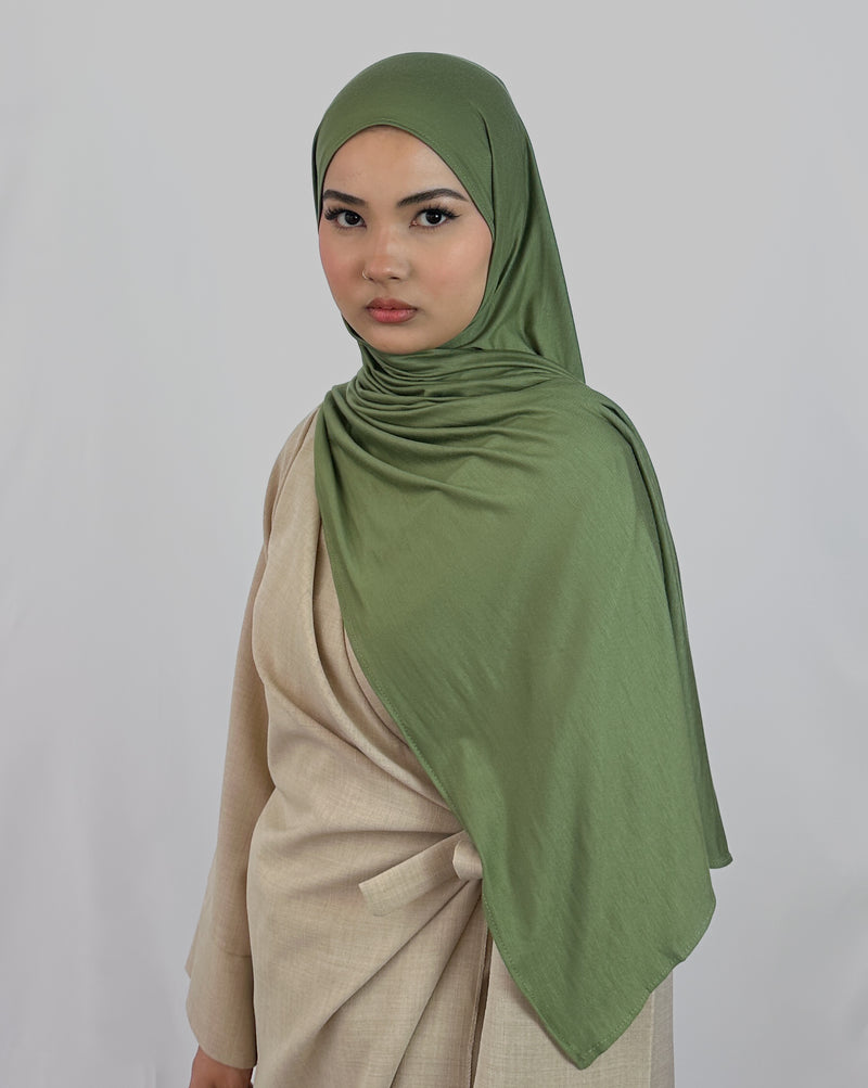 Premium Jersey Hijab | Sage Grün