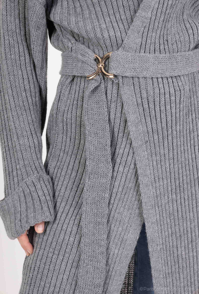 Langer Cardigan - Grau