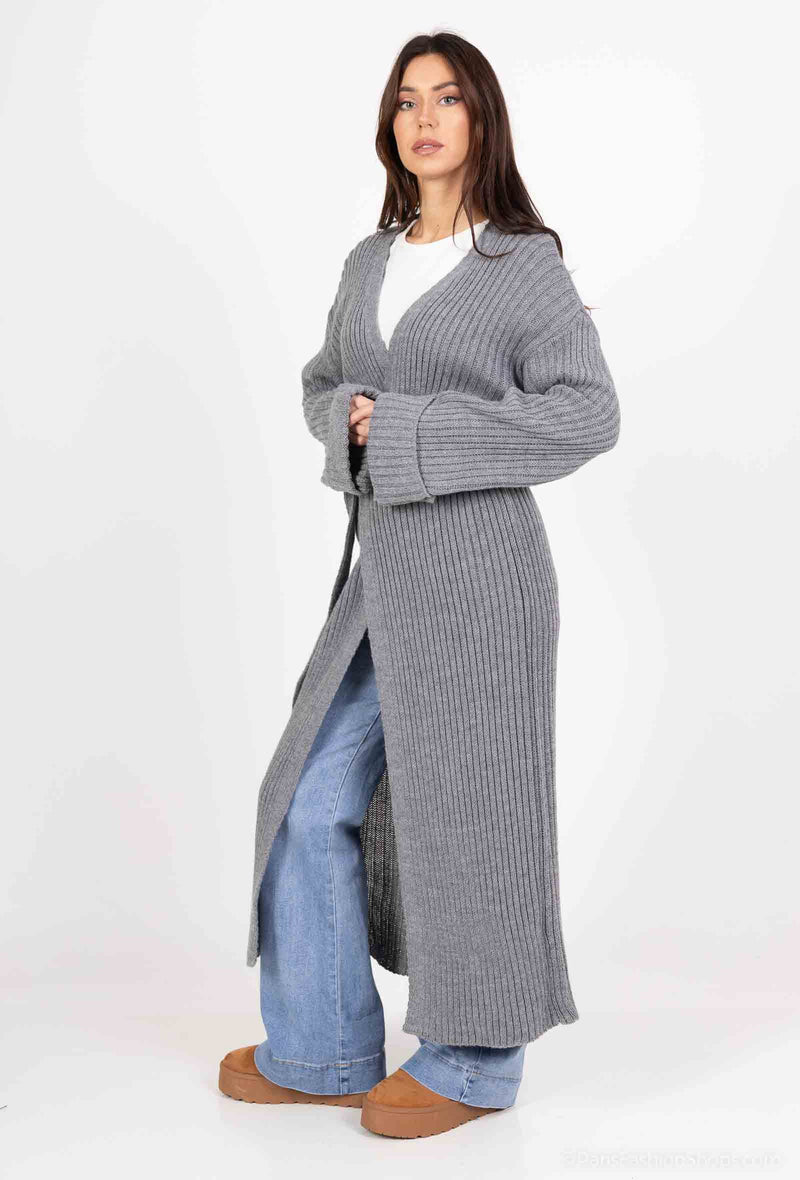 Langer Cardigan - Grau