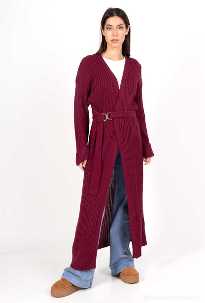 Long Cardigan - Burgundy