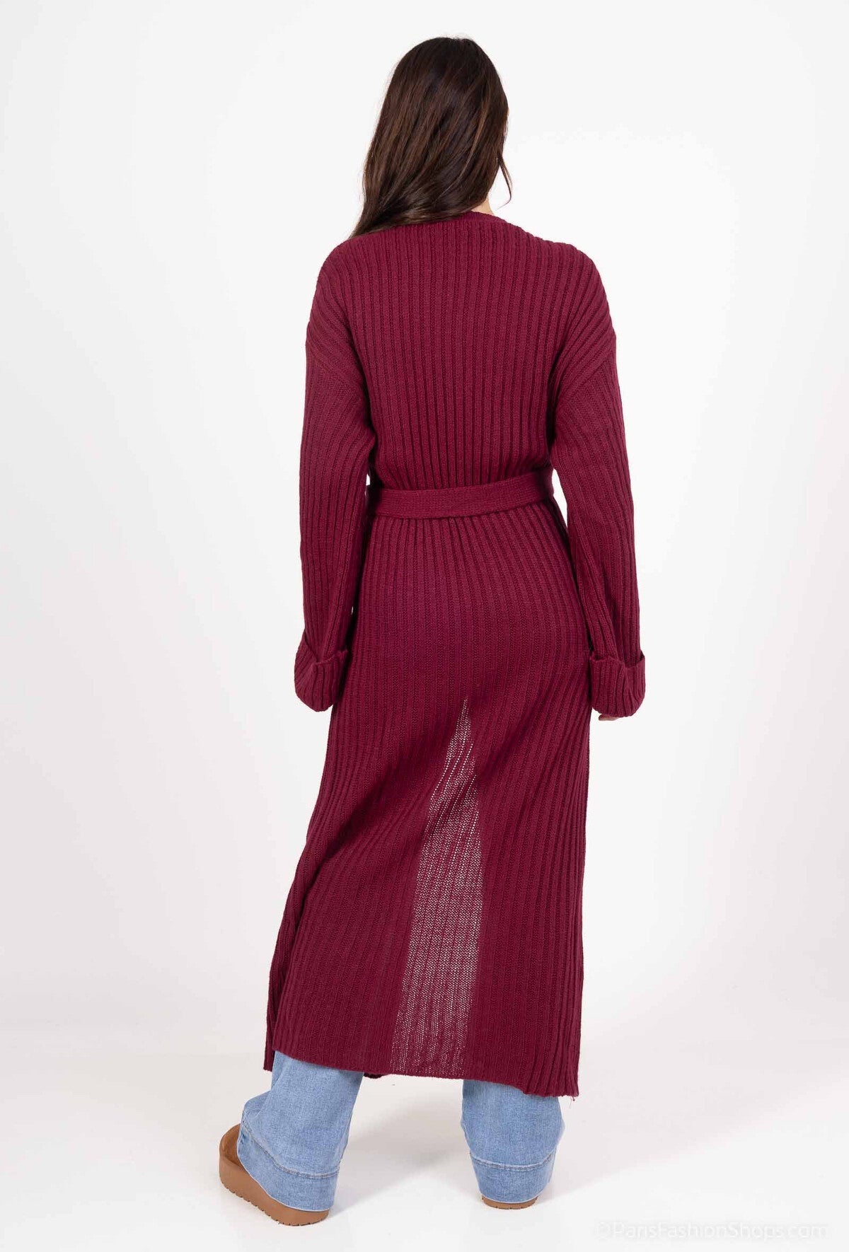 Long Cardigan - Burgundy